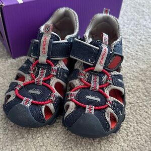 Pediped Blue and Red Kids Sandals